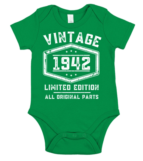 Vintage 1942 80th Birthday 80 Years Short Sleeve Baby One-Piece