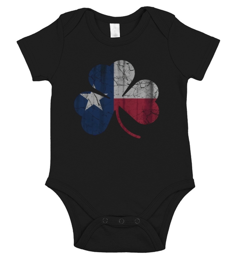 Vintage Irish Flag of Texas Shamrock Short Sleeve Baby One-Piece