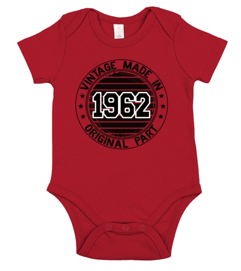 Vintage Made In 1962 Original Part Birthday 1962 Short Sleeve Baby One-Piece