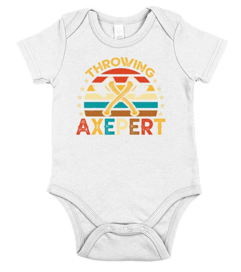 Vintage Style Crossed Axe Throwing Axepert Short Sleeve Baby One-Piece