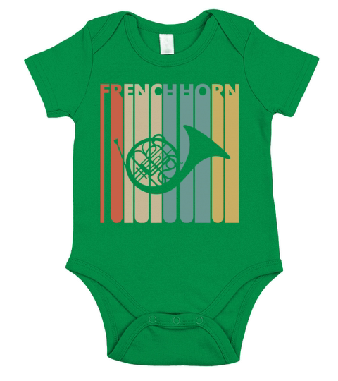 Vintage Style French Horn T shirt Short Sleeve Baby One-Piece