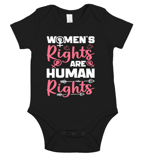 Women Rights Are Human Rights Feminist Short Sleeve Baby One-Piece