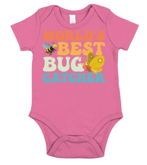 Worlds Best Bug Catcher Catching Groovy Short Sleeve Baby One-Piece