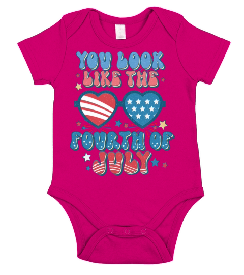 You Look Like The Fourth Of July Vintage USA Short Sleeve Baby One-Piece