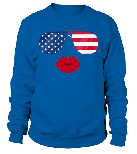 American Flag Sunglasses Lips Patriotic Flags shirt Sweatshirt Unisex