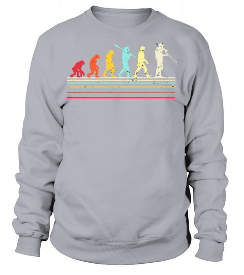Funny Trombone Shirt Vintage Evolution Of Man Sweatshirt Unisex