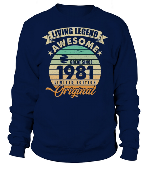 Vintaga 1981 Birthday Sweatshirt Unisex