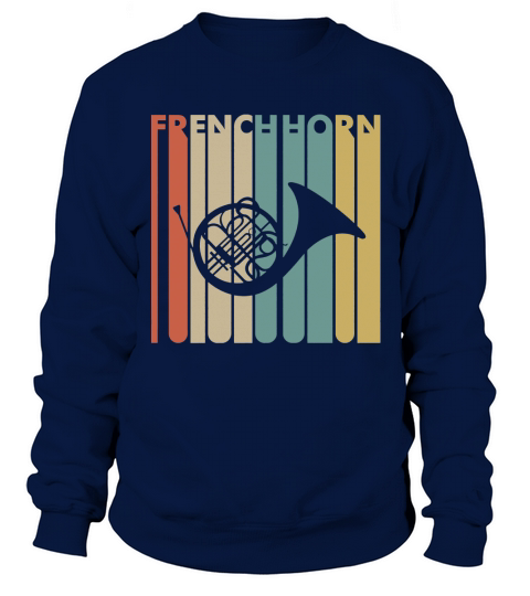 Vintage Style French Horn T shirt Sweatshirt Unisex