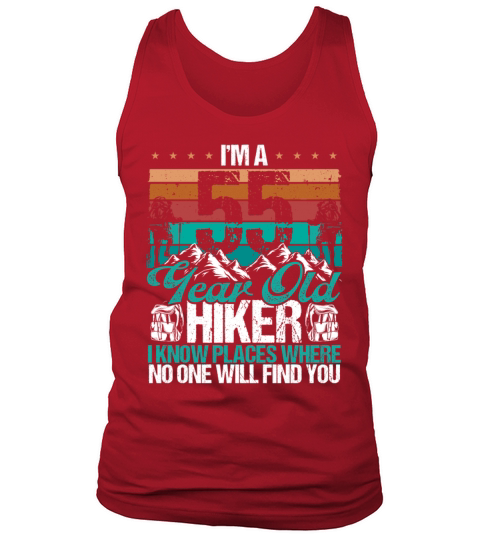 55 Birthday Hikers Vintage Mountains 55 Years Old Tank Top Unisex