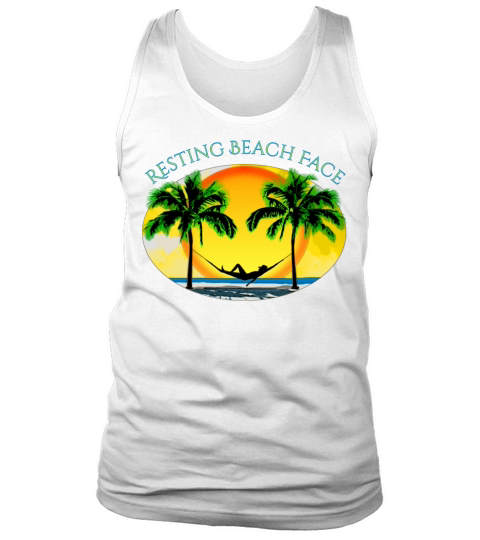 Resting Beach Face Funny Beach Summer Vacation Tank Top Unisex