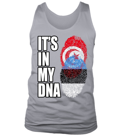Tunisian And Estonian Mix Heritage DNA Flag Tank Top Unisex