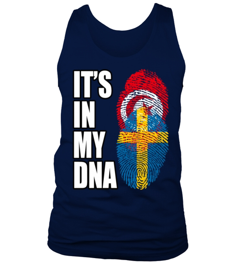 Tunisian And Swedish Mix Heritage DNA Flag Tank Top Unisex
