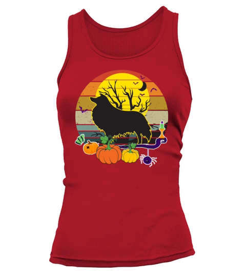 Collie Dog And Moon Halloween Tank top Woman