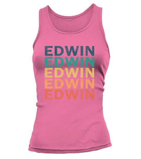 Edwin Name T Shirt - Edwin Vintage Retro Name Gift Tank top Woman