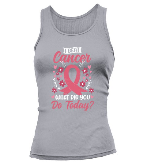 I Beat Cancer Pink Ribbon - Breast Cancer Tank top Woman