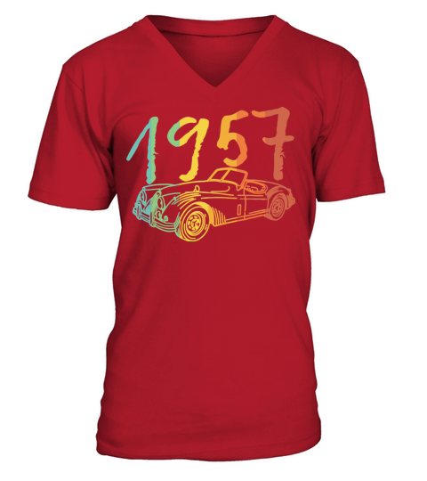 1957 Best Age Vintage Car Oldschool V-Neck T-shirt