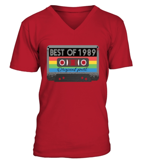 Best Of 1989 Vintage Cassette Retro Birthday V-Neck T-shirt