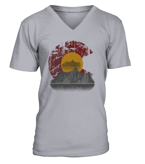 Colorado state flag mountain V-Neck T-shirt