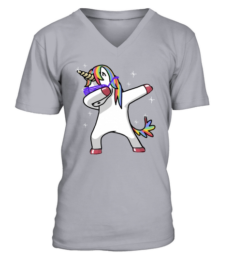Dabbing Unicorn Shirt Dab Hip Hop Funny Magic V-Neck T-shirt