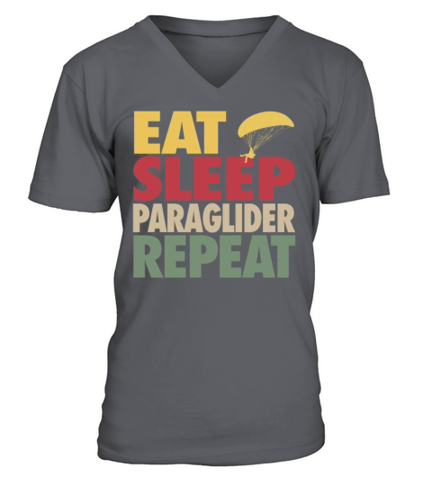 Eat Sleep Paraglider Repeat VINTAGE EDITION V-Neck T-shirt