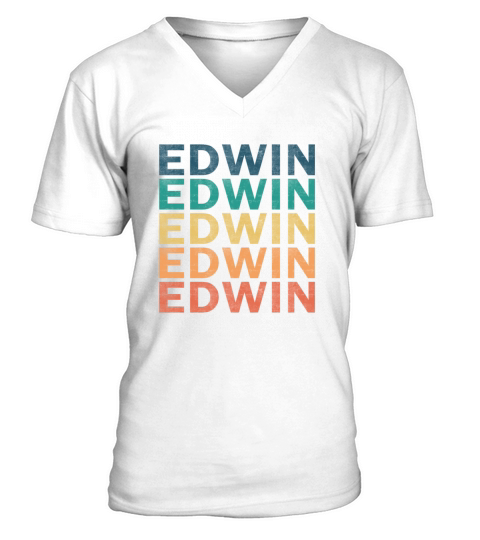 Edwin Name T Shirt - Edwin Vintage Retro Name Gift V-Neck T-shirt