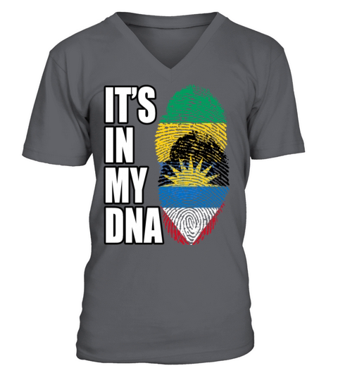 Gambian And Antiguan Mix Heritage DNA Flag V-Neck T-shirt
