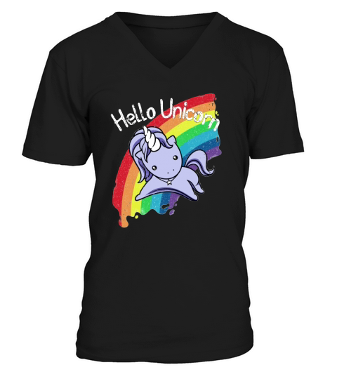 HELLO UNICORN V-Neck T-shirt