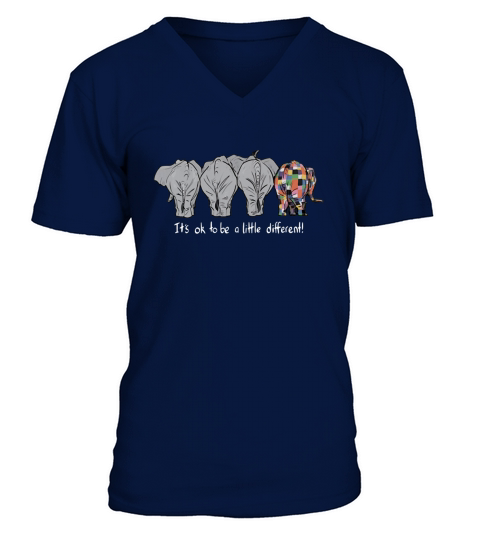 Its ok to be a little different autism elephant shirt V-Neck T-shirt