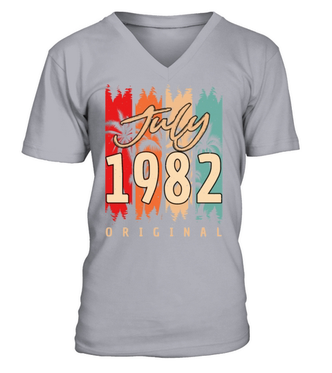 July 1982 40th Birthday V-Neck T-shirt
