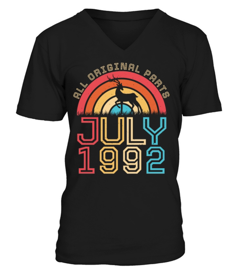 July 1992 30th Birthday V-Neck T-shirt