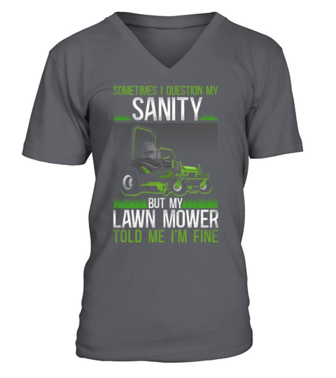 Lawn Mower Mowing Dad Father V-Neck T-shirt