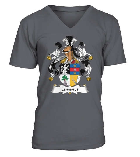 Limmer Family Crest German Family Crests V-Neck T-shirt