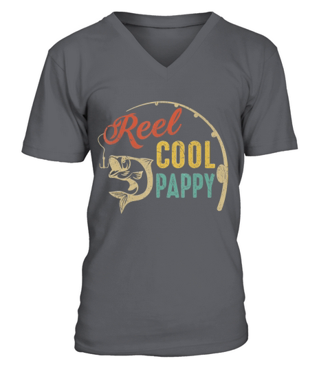 Mens Fathers Day Gifts Shirt Vintage Fishing Reel Cool Pappy T-Shirt V-Neck T-shirt