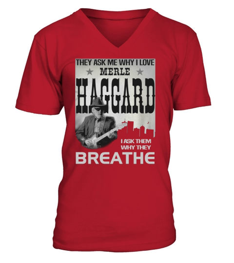 Merle Haggard (1) V-Neck T-shirt