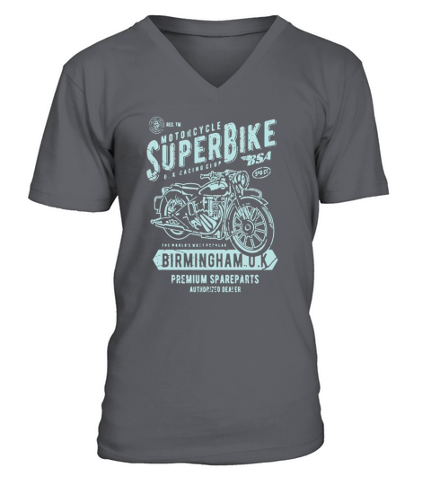 Motorcycle Superbike Retro Vintage Distressed Design V-Neck T-shirt