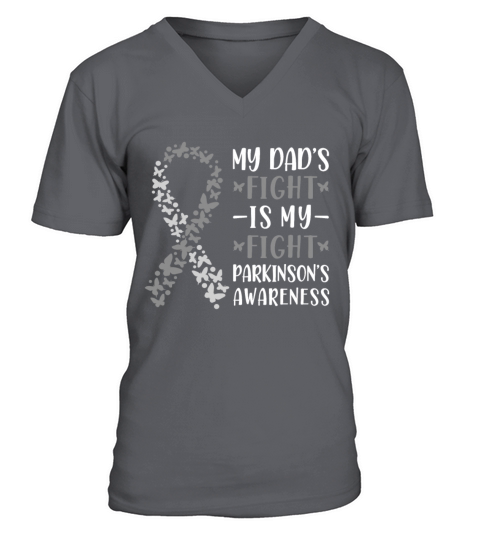My Dads Fight Is My Fight Parkinsons Awarenss V-Neck T-shirt