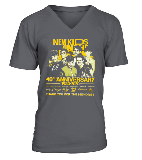 New Kids on the Block 40th anniversary 1980-2020 signatures shirt V-Neck T-shirt