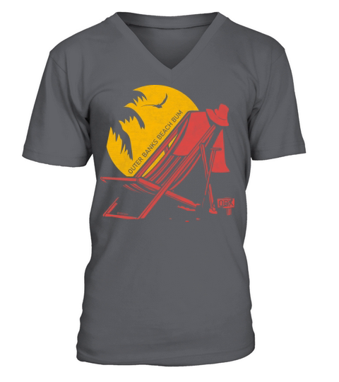 Outer Banks Beach Bum OBX Red Vintage V-Neck T-shirt