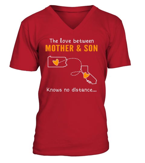 PA - CA The love between Mother and Son knows no distance V-Neck T-shirt