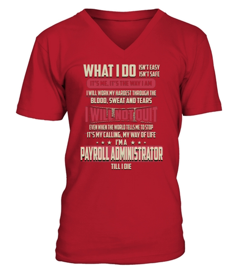 Payroll Administrator What I do Job Shirts V-Neck T-shirt