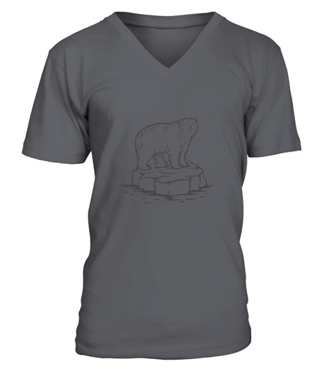 Polar Bear on Ice Floe Illustration Tshirt V-Neck T-shirt