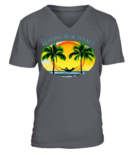 Resting Beach Face Funny Beach Summer Vacation V-Neck T-shirt