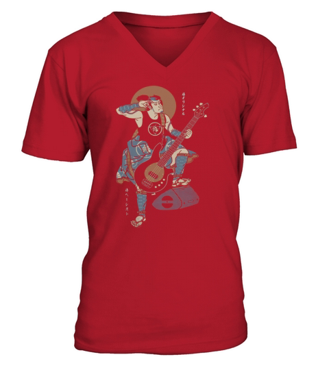Samurai Bass guitar V-Neck T-shirt