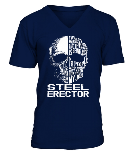 STEEL ERECTOR Skull Job V-Neck T-shirt