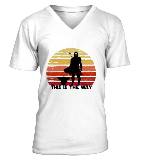 The Mandalorian This Is The Way Sunset Retro - Ladies Flowy Tank V-Neck T-shirt