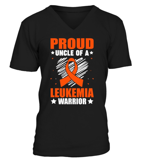 Uncle Leukemia Cancer Awareness Warrior Support Or V-Neck T-shirt