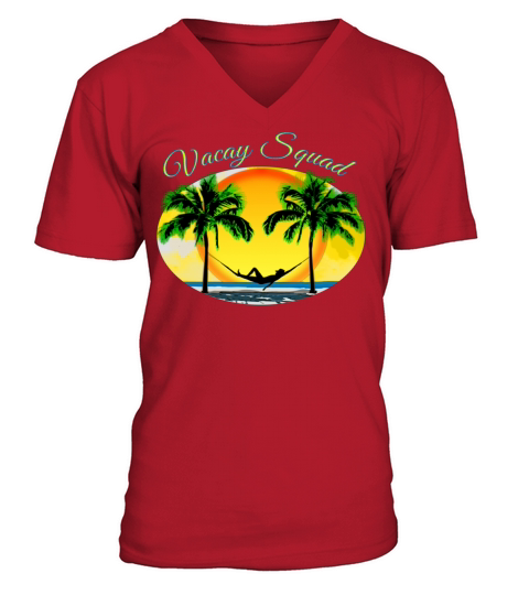 Vacay Squad Funny Beach Summer Vacation V-Neck T-shirt