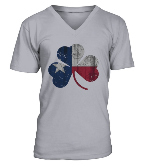 Vintage Irish Flag of Texas Shamrock V-Neck T-shirt