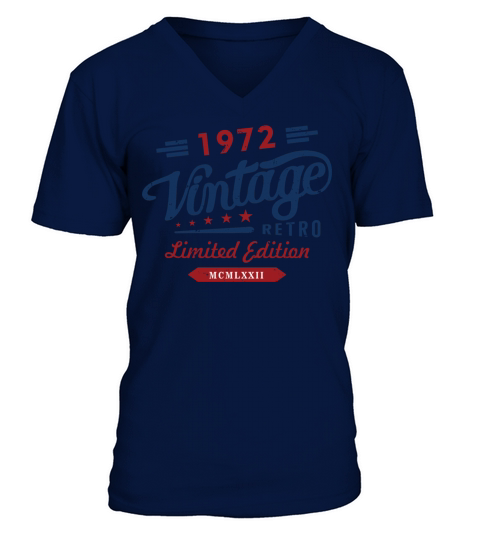 Vintage Retro 1972 Limited Edition V-Neck T-shirt