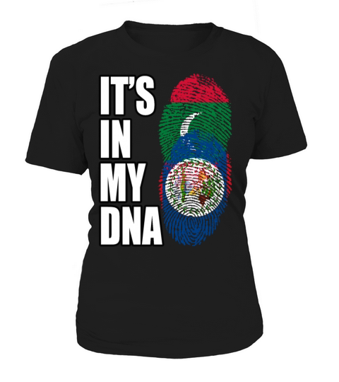 Maldivian And Belizean Mix Heritage DNA Flag Women's T-Shirt